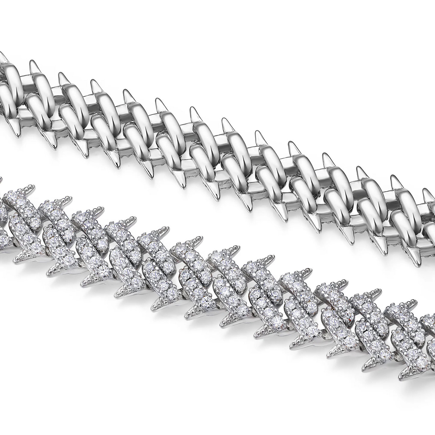 The Lumina Bold Minimalist Bracelet – Substantial Platinum-Plated S925 Silver with Moissanite Accent