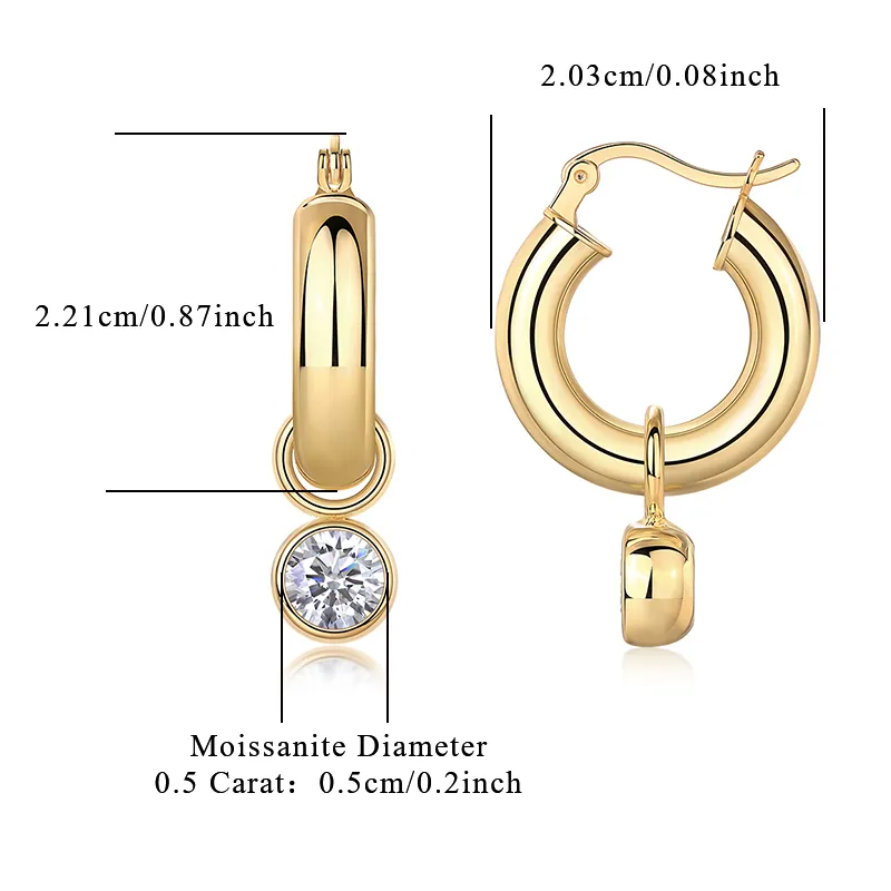 The Lumina Eclipse Studs – 1ct Top-Quality Moissanite Earrings in Gold-Plated S925 Silver