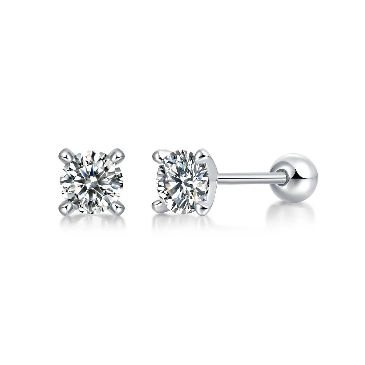 The Time Imprint Radiant Studs – Luxury 0.5-Carat Moissanite Earrings in Platinum-Plated S925 Silver