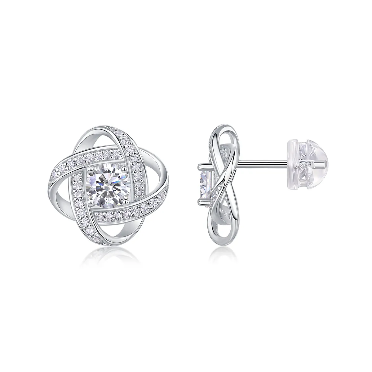 The Hope Beam Radiant Studs – Luxury 0.5-Carat Moissanite Earrings in Platinum-Plated S925 Silver