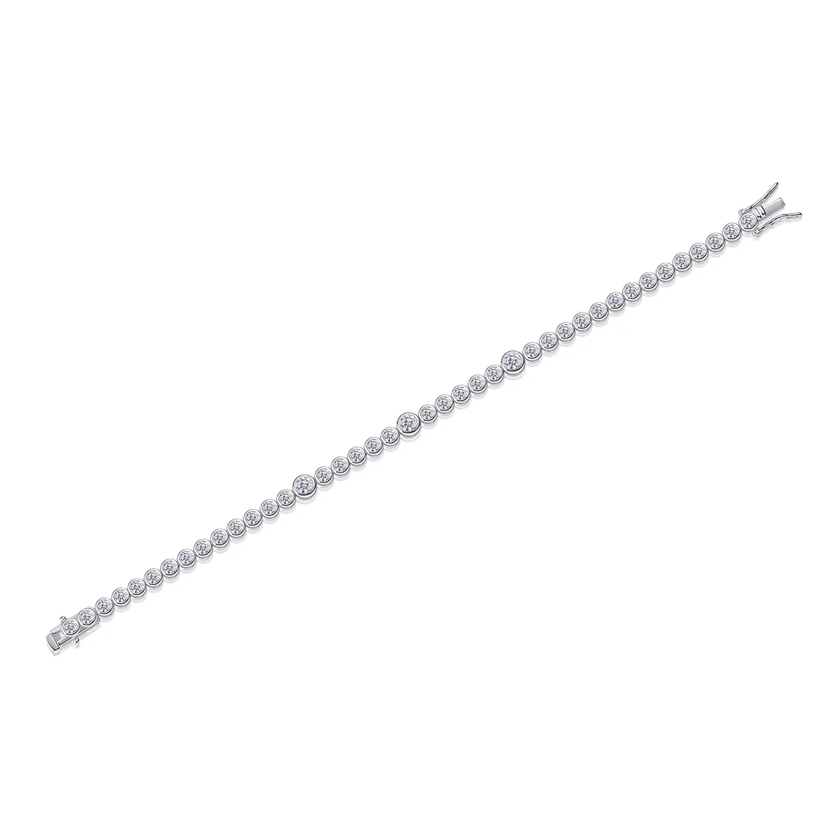 The Lumina Stellar Bracelet – Petite Moissanite Strand in Platinum-Plated S925 Silver