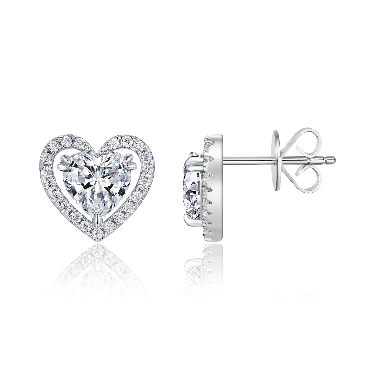 The Lumina Echo Studs – Classic 1-Carat Moissanite Earrings in Platinum-Plated S925 Silver