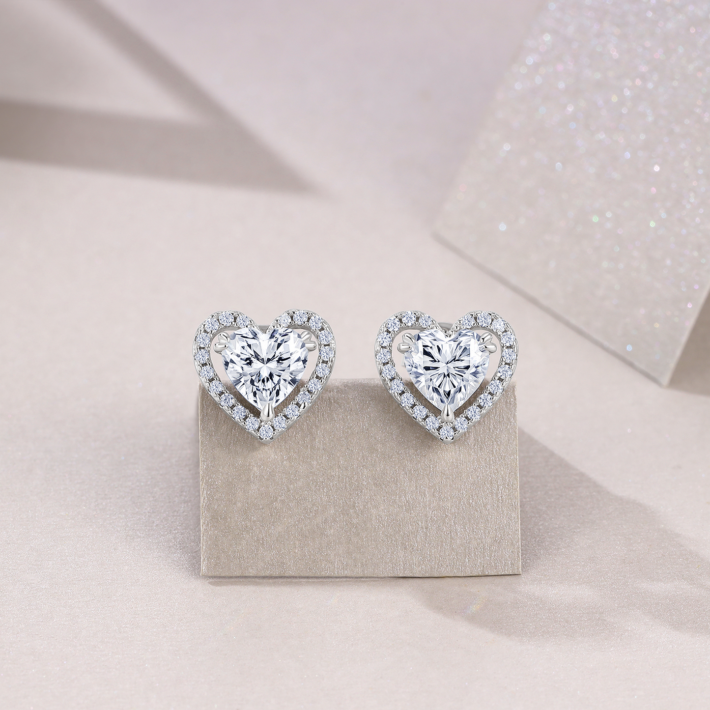 The Lumina Echo Studs – Classic 1-Carat Moissanite Earrings in Platinum-Plated S925 Silver