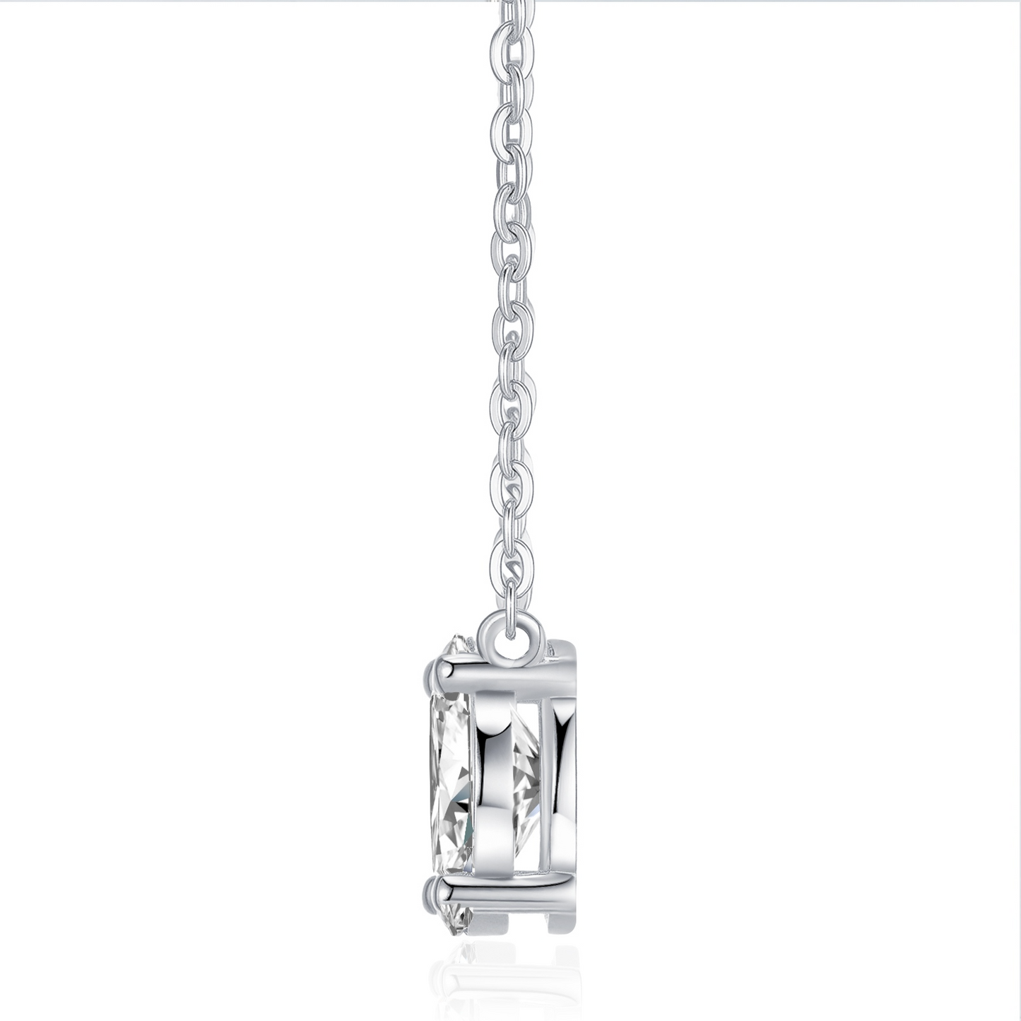 The Lumina Sphere Pendant – Elegant Circular Moissanite Necklace in Platinum-Plated S925 Silver