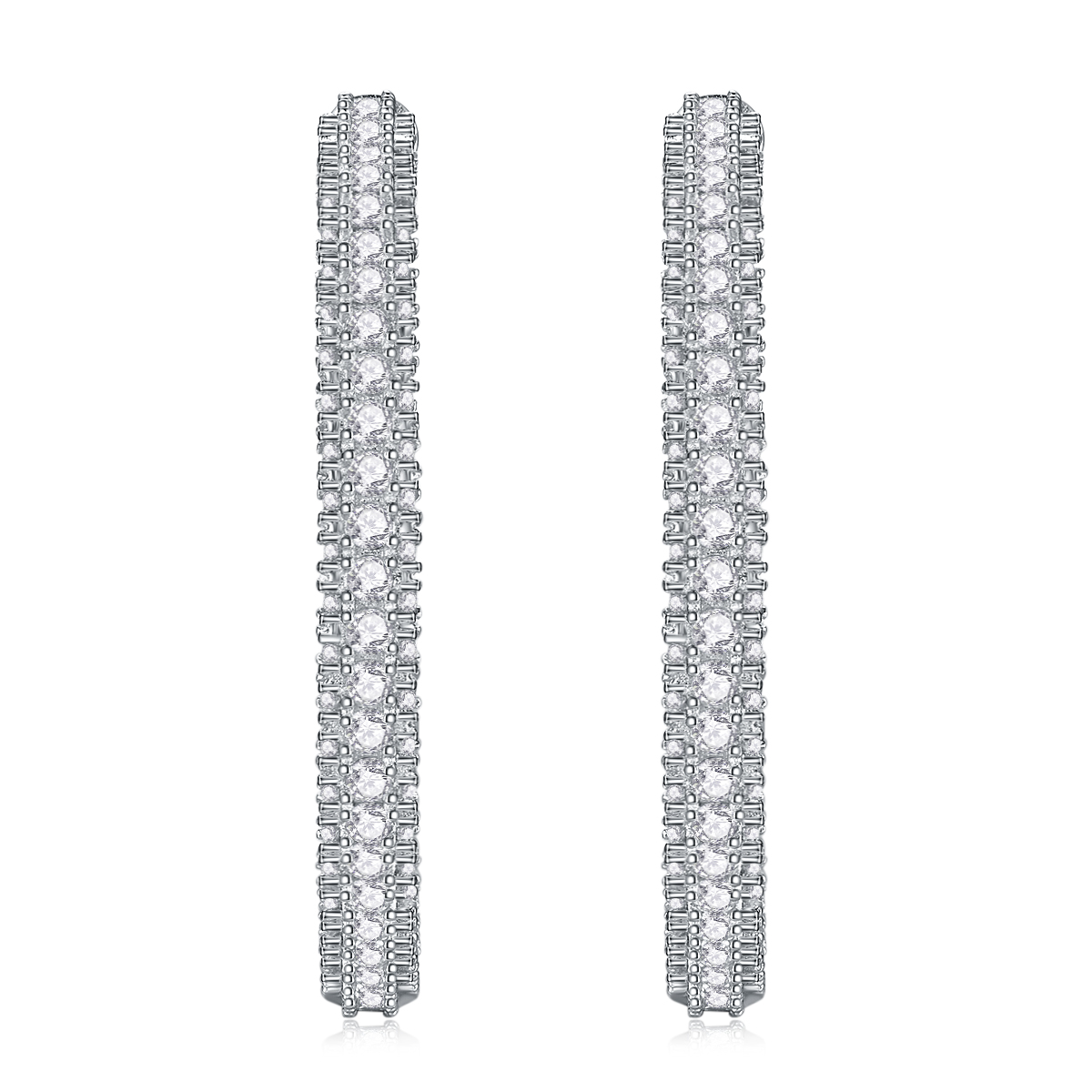The Lumina Echo Studs – Petite Moissanite Earrings in Platinum-Plated S925 Silver