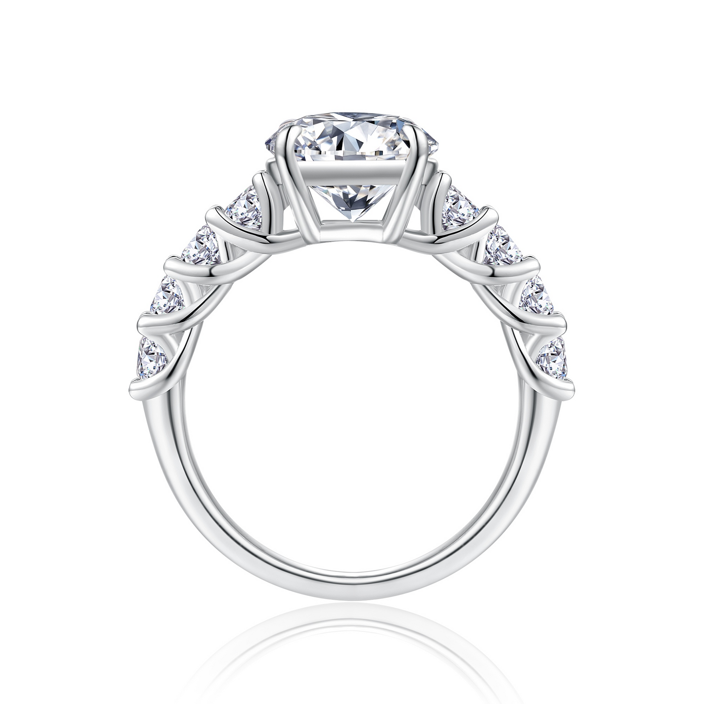 The Lumina Grandeur Solitaire – 3ct Statement Moissanite Ring in Platinum-Plated S925 Silver