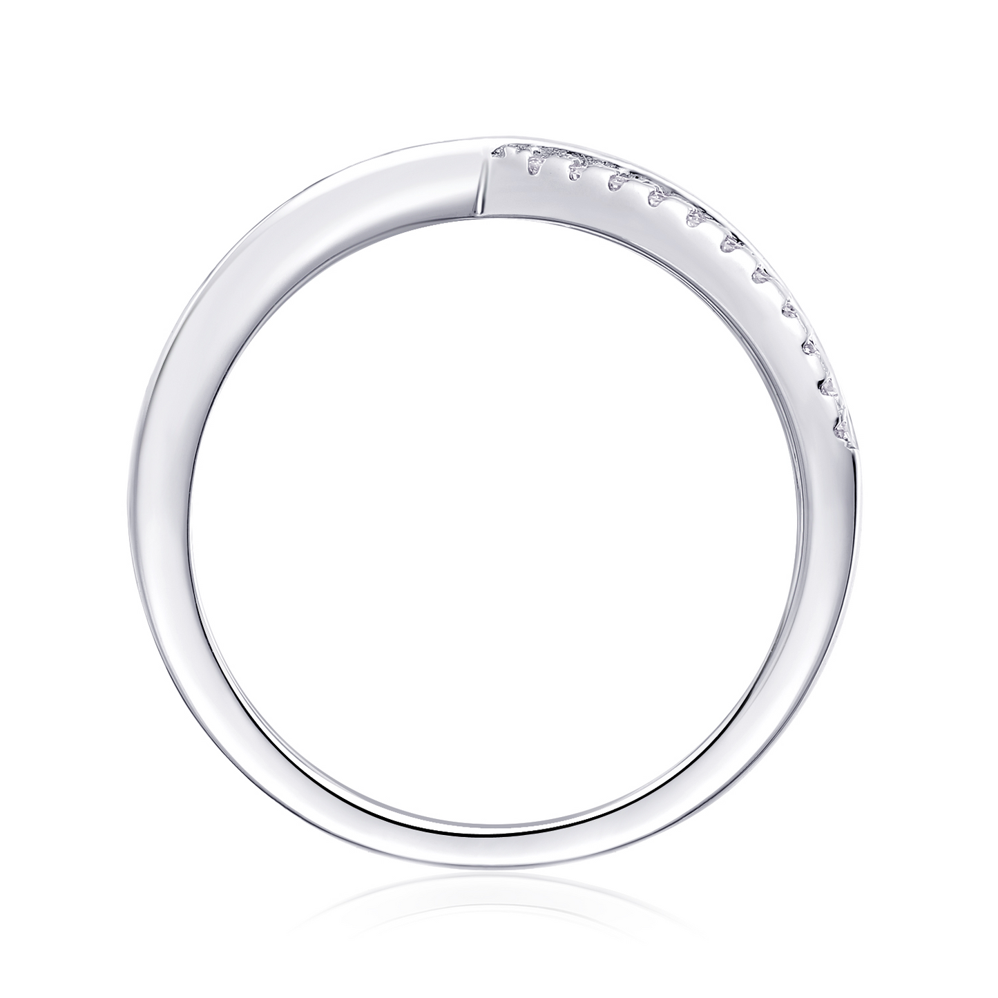 The Intersection Eternal Ring – Luxury Petite Moissanite Band in Platinum-Plated S925 Silver