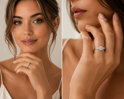 The Lumina Grandeur Solitaire – 3ct Statement Moissanite Ring in Platinum-Plated S925 Silver