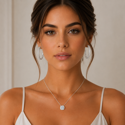 The Lumina Echo Studs – Petite Moissanite Earrings in Platinum-Plated S925 Silver