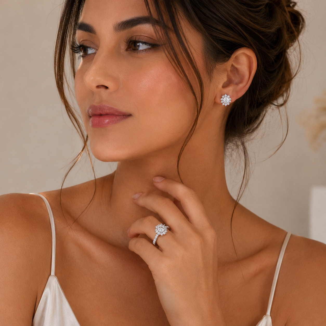 The Sunflower Eternal Ring – Luxury 3-Carat Moissanite Solitaire in Platinum-Plated S925 Silver