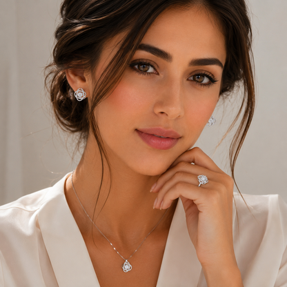 The Hope Beam Radiant Studs – Luxury 0.5-Carat Moissanite Earrings in Platinum-Plated S925 Silver