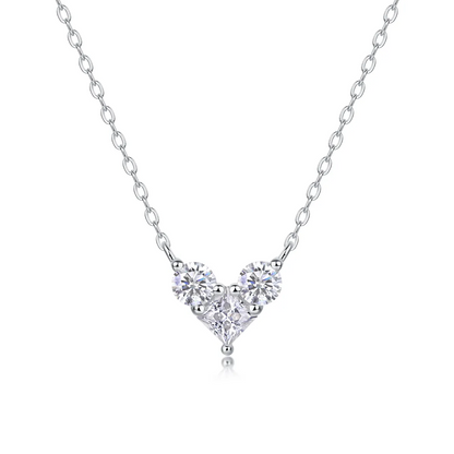 The Lumina Present Pendant – Square Moissanite Necklace in Platinum-Plated S925 Silver