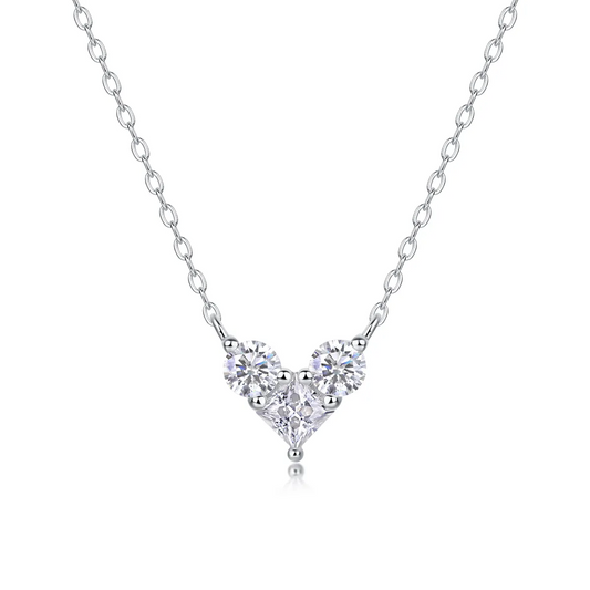 The Lumina Present Pendant – Square Moissanite Necklace in Platinum-Plated S925 Silver