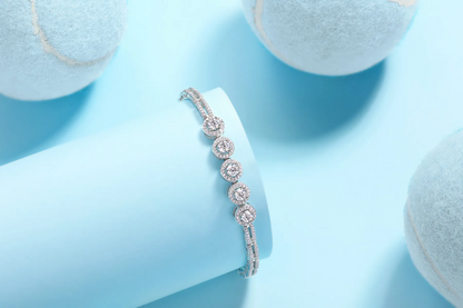The Lumina Dainty Bracelet - 0.3 carat, set with Moissanite stones, electroplated with S925 silver and platinum.