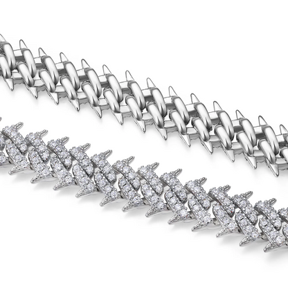 The Lumina Bold Minimalist Bracelet – Substantial Platinum-Plated S925 Silver with Moissanite Accent