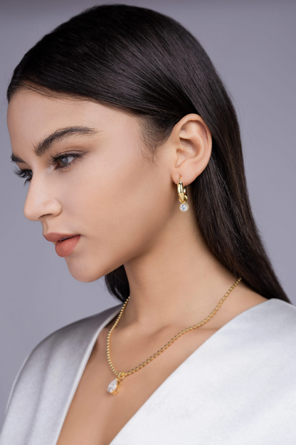 The Lumina Eclipse Studs – 1ct Top-Quality Moissanite Earrings in Gold-Plated S925 Silver