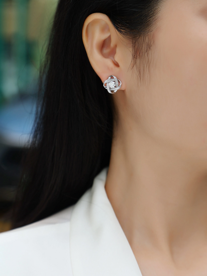 The Hope Beam Radiant Studs – Luxury 0.5-Carat Moissanite Earrings in Platinum-Plated S925 Silver