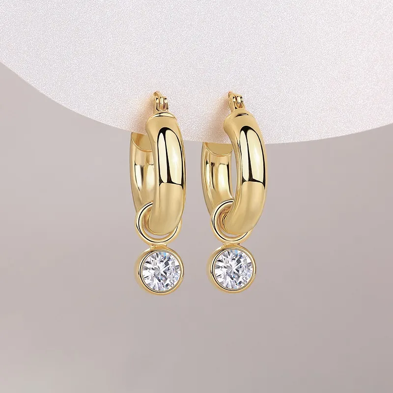 The Lumina Eclipse Studs – 1ct Top-Quality Moissanite Earrings in Gold-Plated S925 Silver