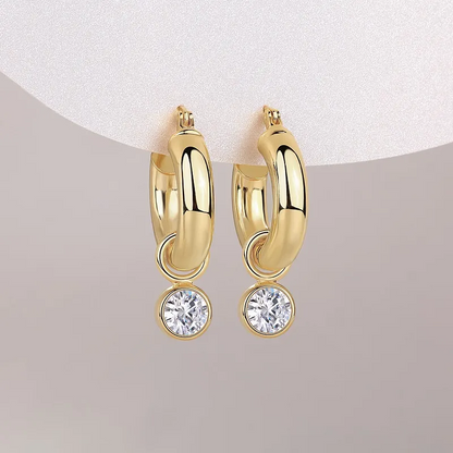 The Lumina Eclipse Studs – 1ct Top-Quality Moissanite Earrings in Gold-Plated S925 Silver