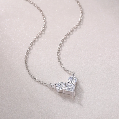 The Lumina Present Pendant – Square Moissanite Necklace in Platinum-Plated S925 Silver