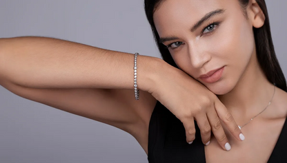 The Lumina Stellar Bracelet – Petite Moissanite Strand in Platinum-Plated S925 Silver