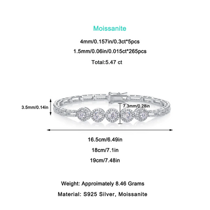The Lumina Dainty Bracelet - 0.3 carat, set with Moissanite stones, electroplated with S925 silver and platinum.