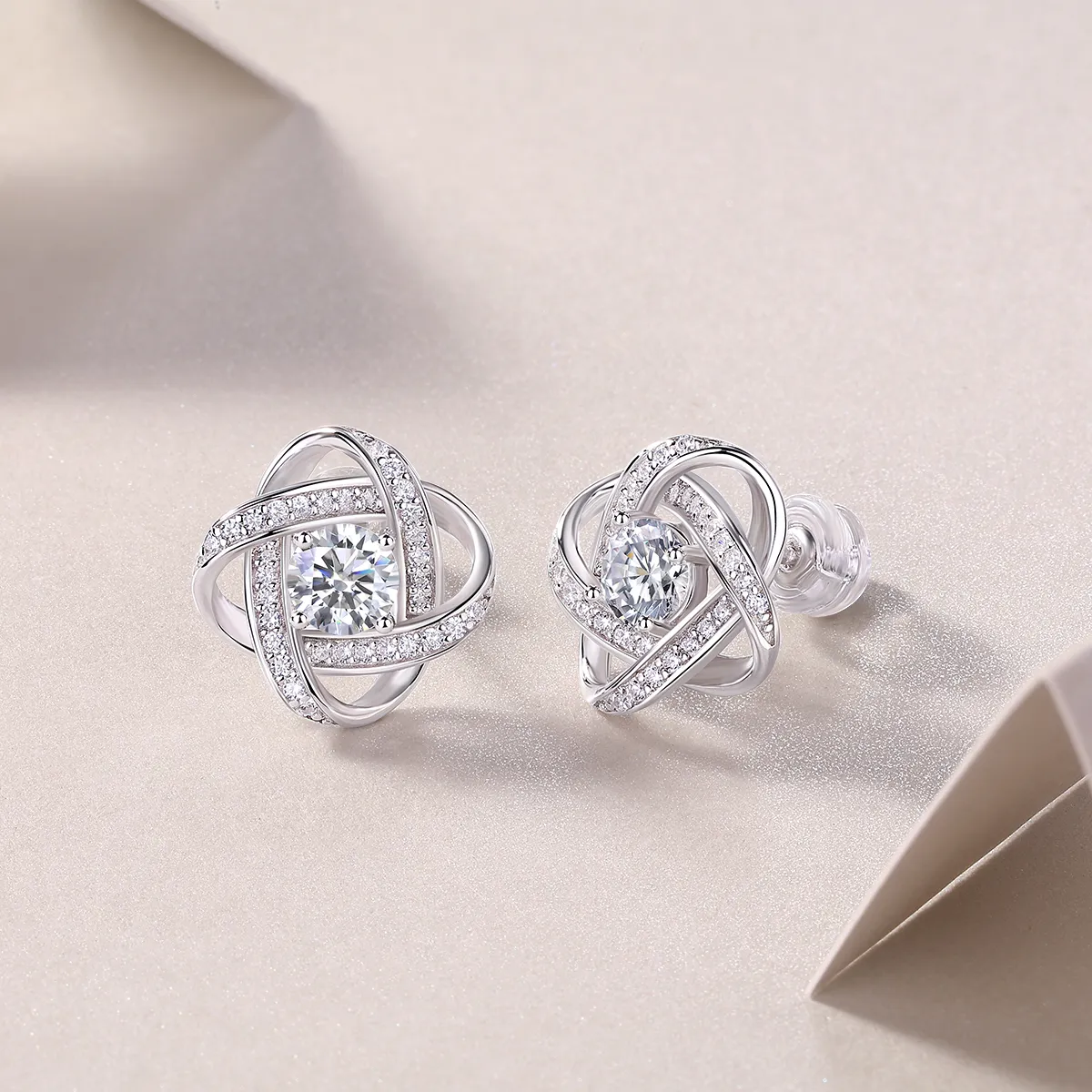 The Hope Beam Radiant Studs – Luxury 0.5-Carat Moissanite Earrings in Platinum-Plated S925 Silver