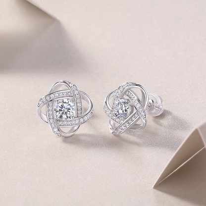 The Hope Beam Radiant Studs – Luxury 0.5-Carat Moissanite Earrings in Platinum-Plated S925 Silver