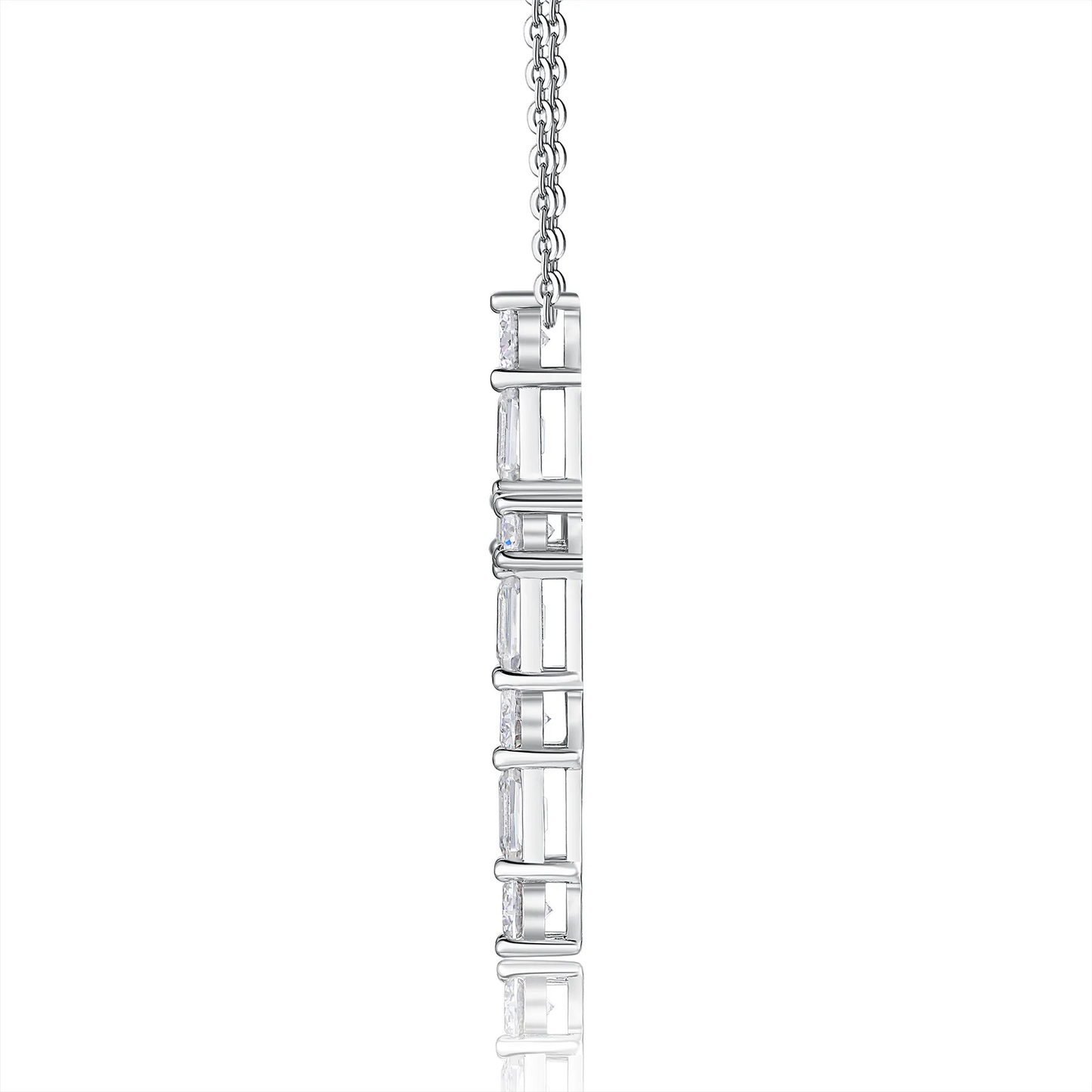 The Light Of Faith Pendant – Trendy Moissanite Necklace in Platinum-Plated S925 Silver
