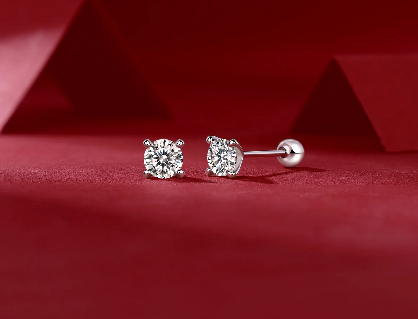 The Time Imprint Radiant Studs – Luxury 0.5-Carat Moissanite Earrings in Platinum-Plated S925 Silver