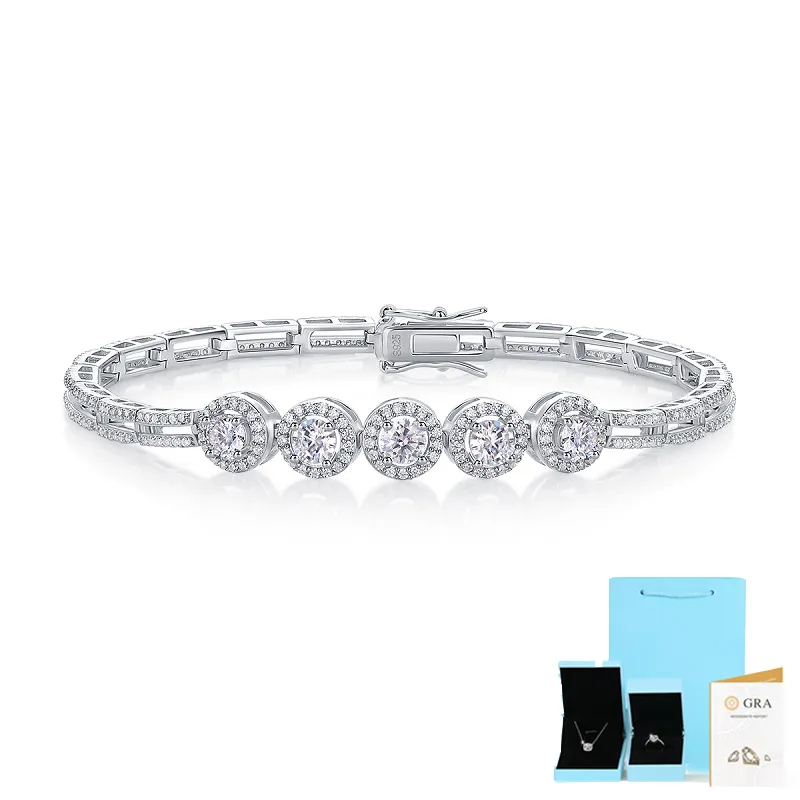 The Lumina Dainty Bracelet - 0.3 carat, set with Moissanite stones, electroplated with S925 silver and platinum.