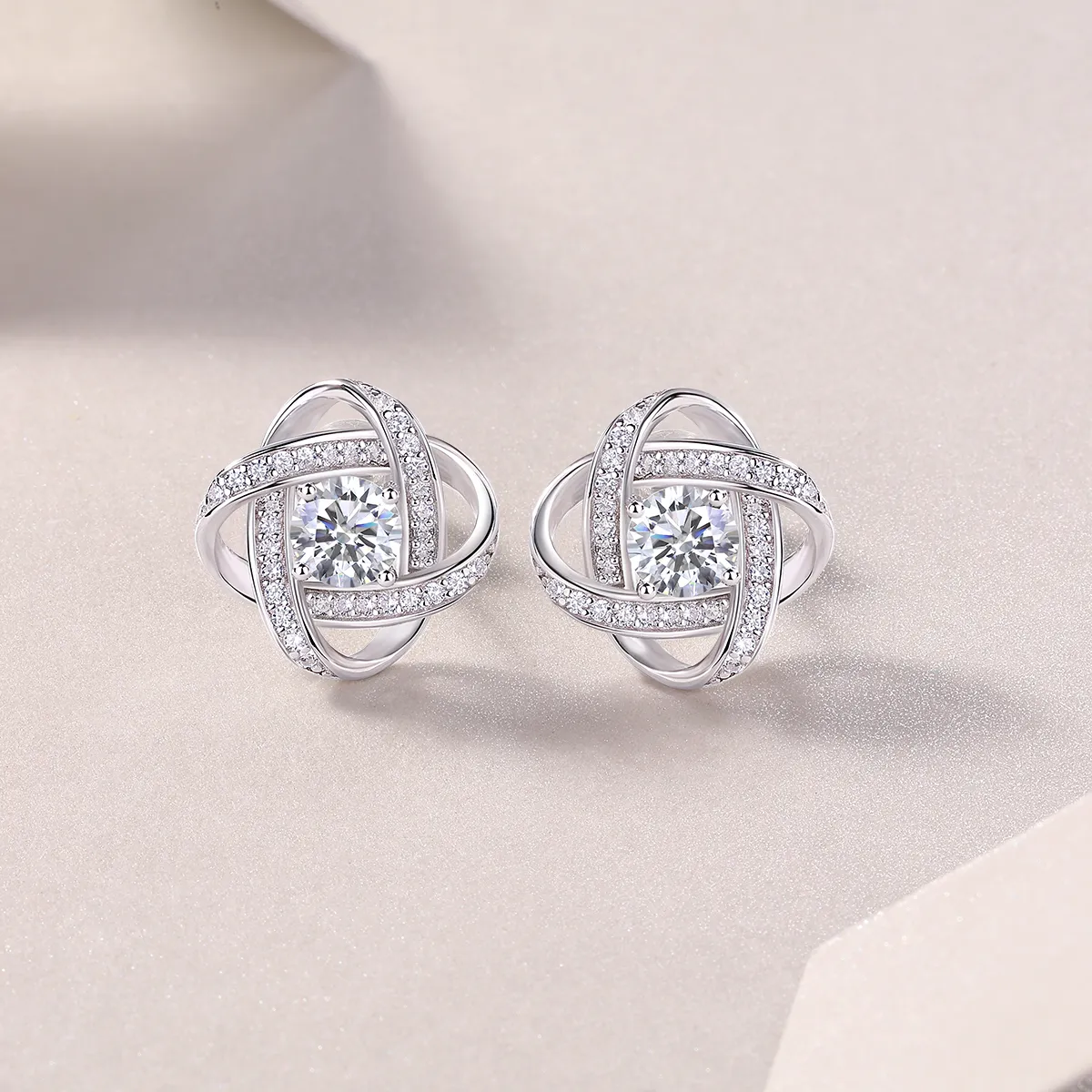 The Hope Beam Radiant Studs – Luxury 0.5-Carat Moissanite Earrings in Platinum-Plated S925 Silver