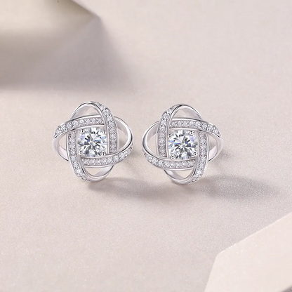 The Hope Beam Radiant Studs – Luxury 0.5-Carat Moissanite Earrings in Platinum-Plated S925 Silver