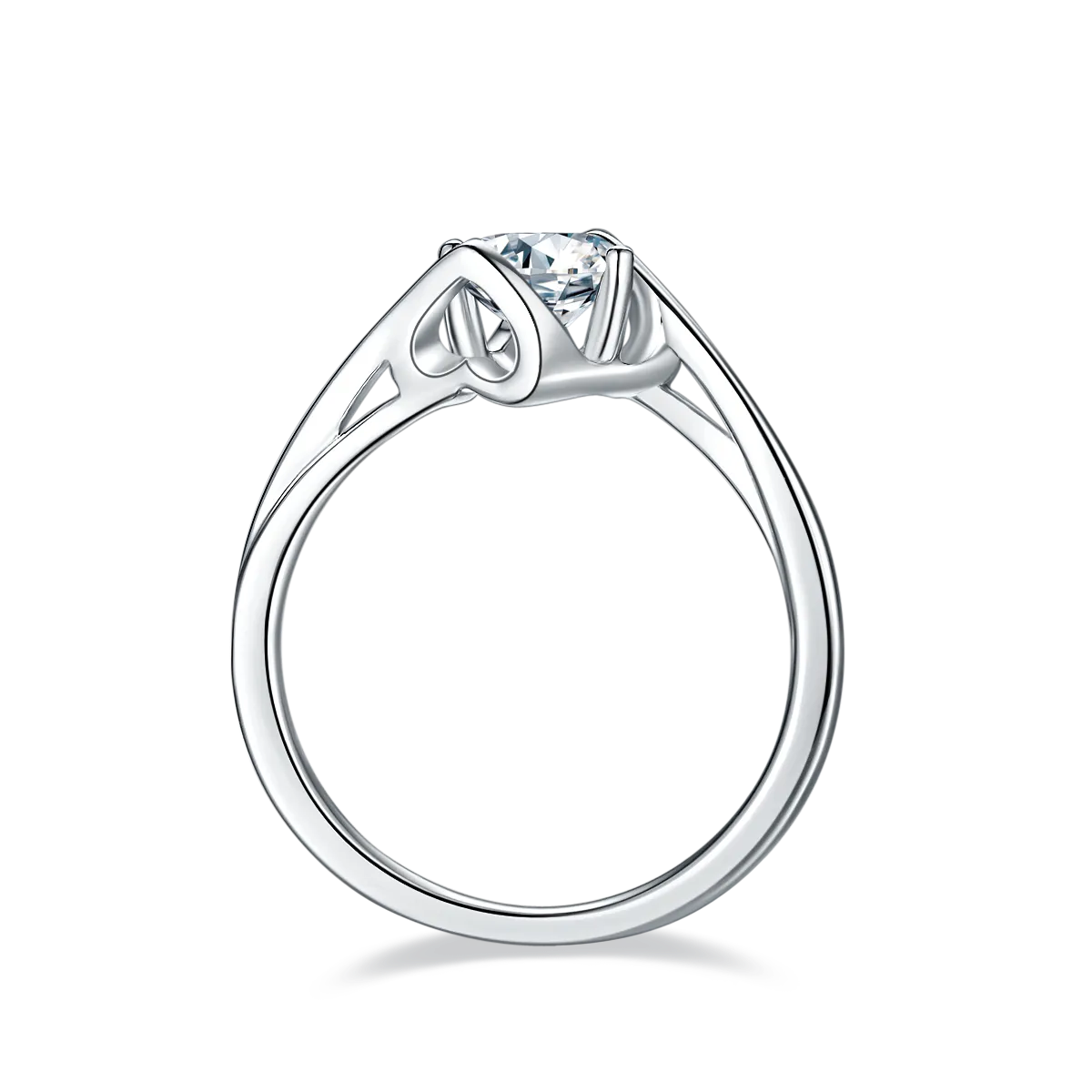 The Angel's Heart Eternal Ring – Luxury 1-Carat Moissanite Solitaire in Platinum-Plated S925 Silver