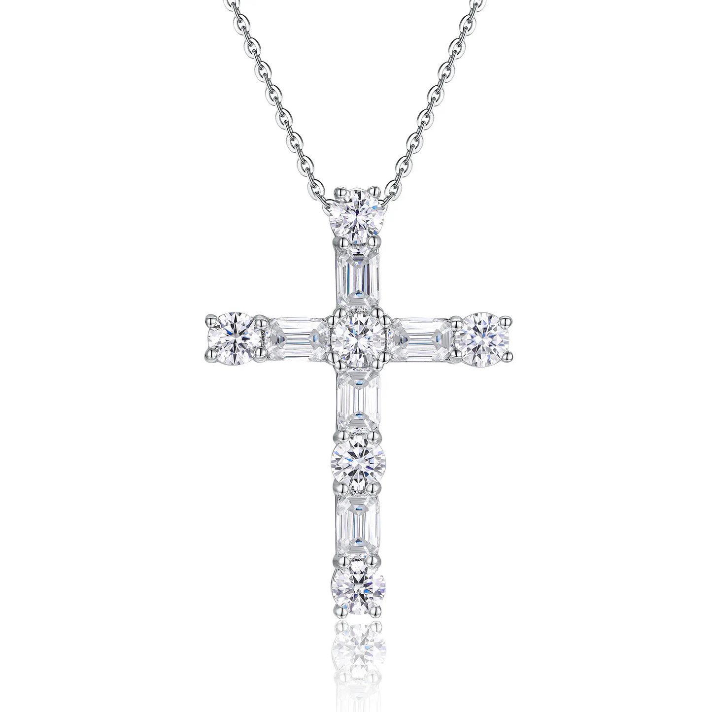 The Light Of Faith Pendant – Trendy Moissanite Necklace in Platinum-Plated S925 Silver