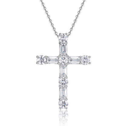 The Light Of Faith Pendant – Trendy Moissanite Necklace in Platinum-Plated S925 Silver