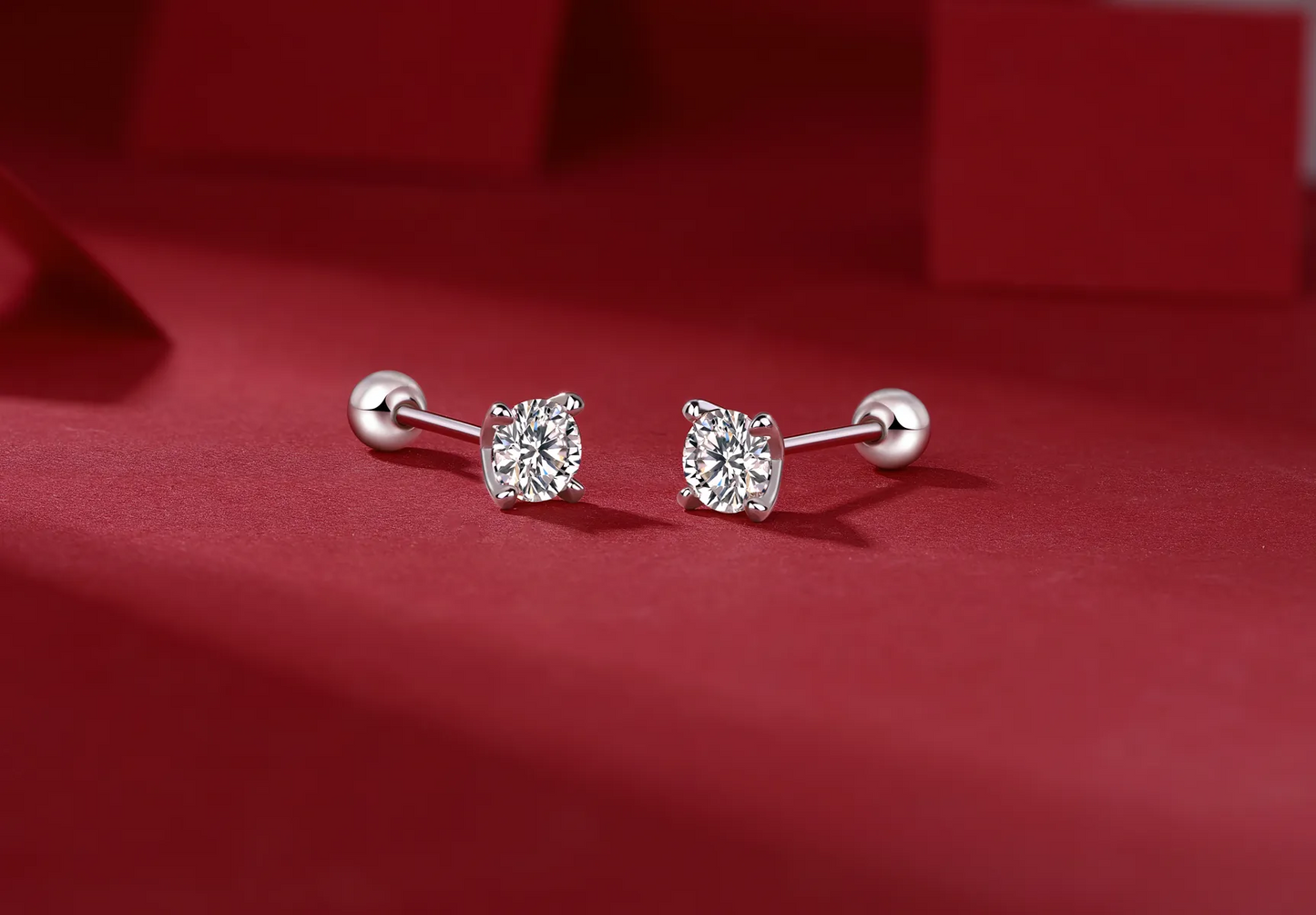 The Time Imprint Radiant Studs – Luxury 0.5-Carat Moissanite Earrings in Platinum-Plated S925 Silver