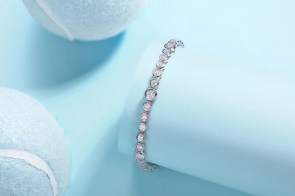 The Lumina Stellar Bracelet – Petite Moissanite Strand in Platinum-Plated S925 Silver