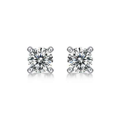 The Time Imprint Radiant Studs – Luxury 0.5-Carat Moissanite Earrings in Platinum-Plated S925 Silver