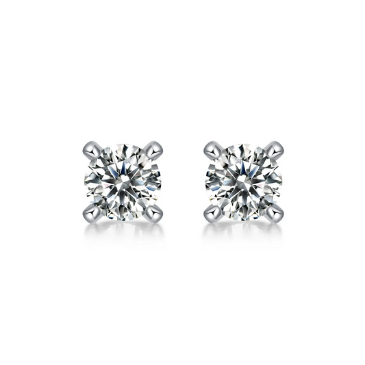 The Time Imprint Radiant Studs – Luxury 0.5-Carat Moissanite Earrings in Platinum-Plated S925 Silver