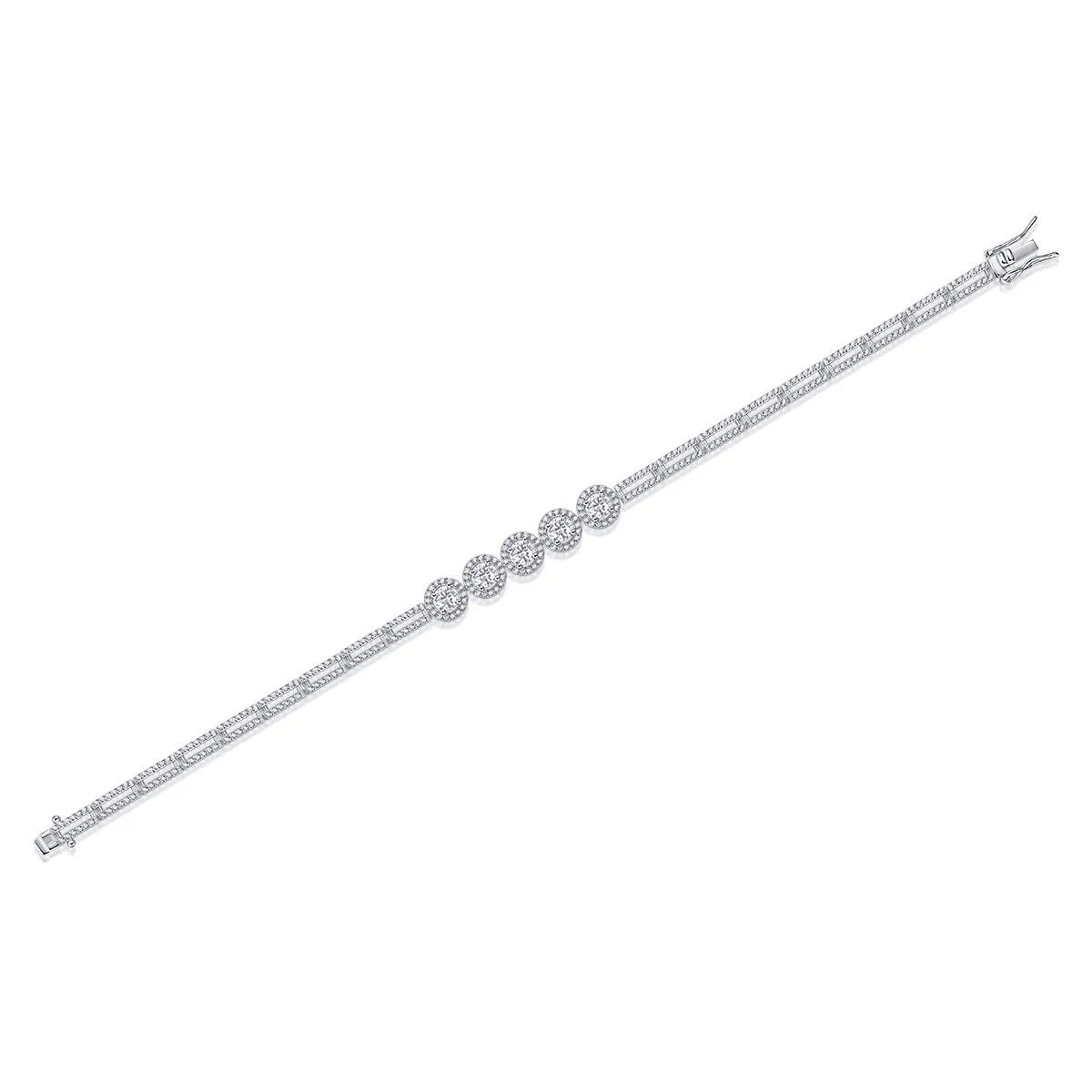The Lumina Dainty Bracelet - 0.3 carat, set with Moissanite stones, electroplated with S925 silver and platinum.