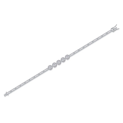 The Lumina Dainty Bracelet - 0.3 carat, set with Moissanite stones, electroplated with S925 silver and platinum.