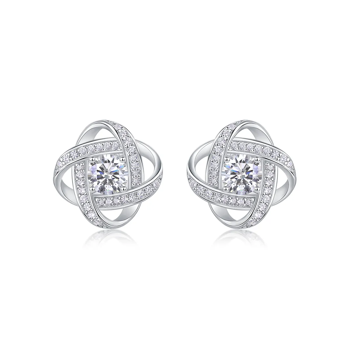 The Hope Beam Radiant Studs – Luxury 0.5-Carat Moissanite Earrings in Platinum-Plated S925 Silver