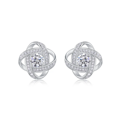 The Hope Beam Radiant Studs – Luxury 0.5-Carat Moissanite Earrings in Platinum-Plated S925 Silver
