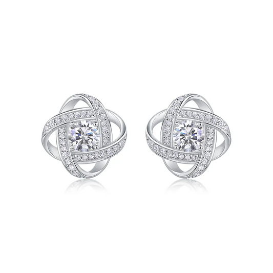 The Hope Beam Radiant Studs – Luxury 0.5-Carat Moissanite Earrings in Platinum-Plated S925 Silver