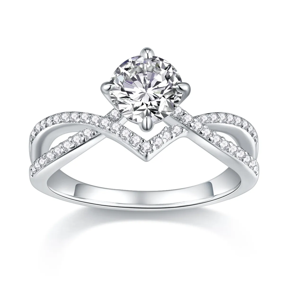 The Lumina Eternity Rings – Set with top-quality 2-carat S925 sterling silver and platinum Moissan diamonds.
