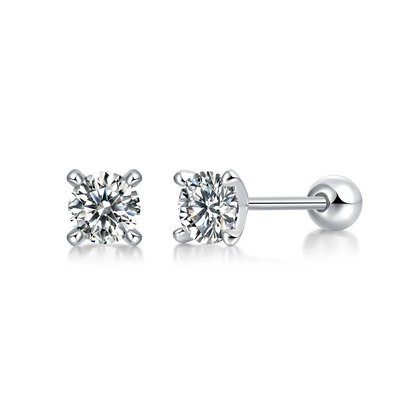 The Time Imprint Radiant Studs – Luxury 0.5-Carat Moissanite Earrings in Platinum-Plated S925 Silver