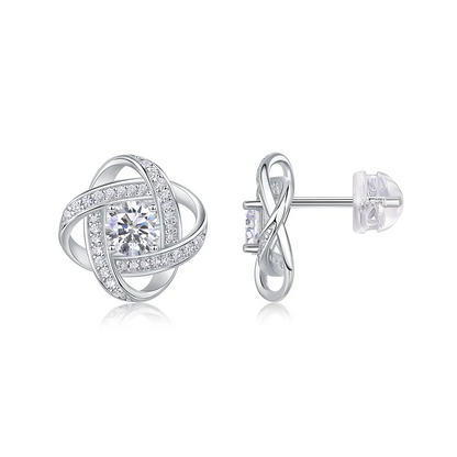 The Hope Beam Radiant Studs – Luxury 0.5-Carat Moissanite Earrings in Platinum-Plated S925 Silver