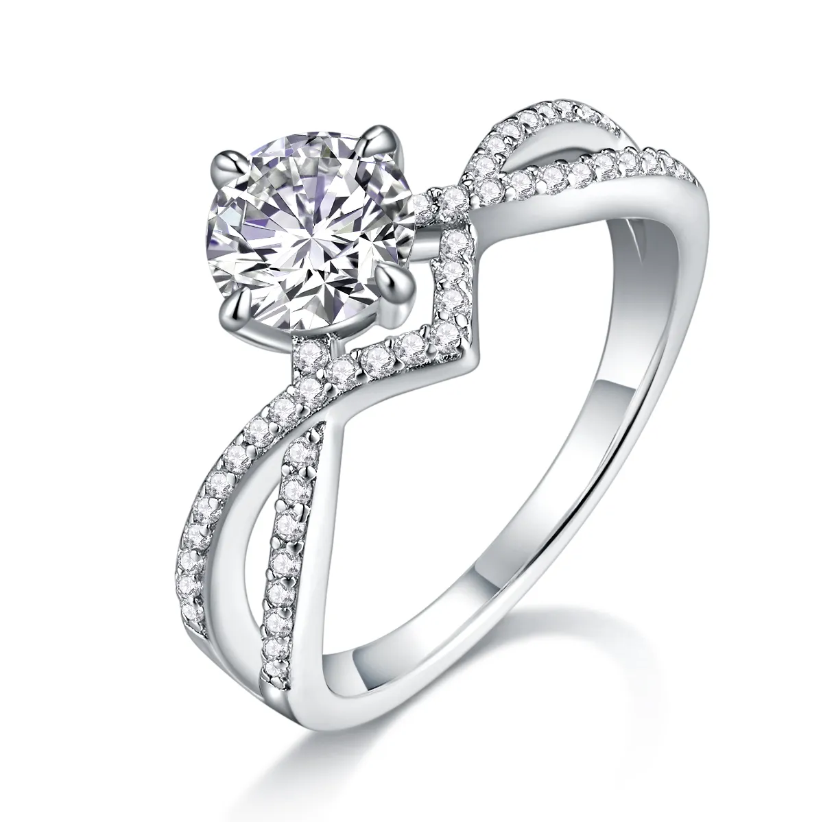 The Lumina Eternity Rings – Set with top-quality 2-carat S925 sterling silver and platinum Moissan diamonds.