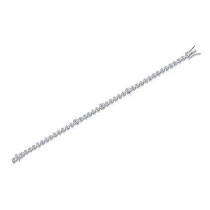 The Lumina Stellar Bracelet – Petite Moissanite Strand in Platinum-Plated S925 Silver